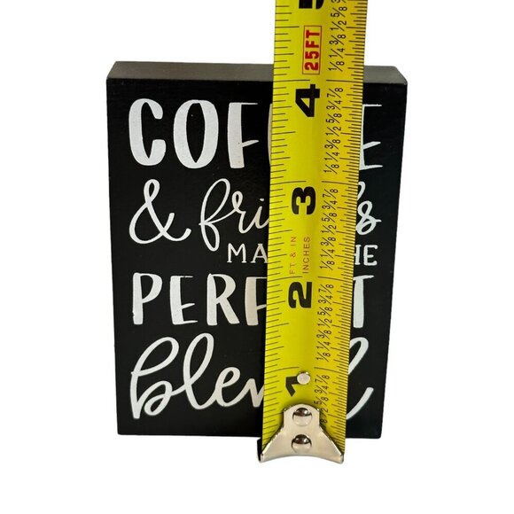 Farmhouse Coffee Mini Sign Free Standing Tiered Tray Decor Kitchen Black White - Picture 2 of 7